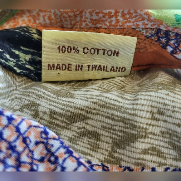 Vtg Oversized Dispose Multi‎ Pattern Multicolored Collar Button Down Top Size XL - Picture 6 of 6